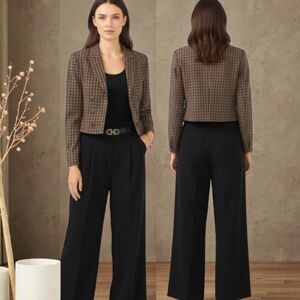 Vince Camuto -Heritage Check Blazer Jacket-Size 14 -EUC $98 Retail